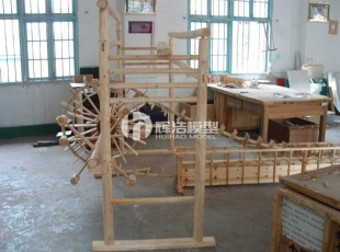 仿古脚踏水车互动装置,古代水力模型,水力椿米装置